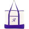 imageDALIX Womens Canvas Tote Bag Shoulder Bags Open Top Purple Monogram AZR