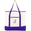 imageDALIX Womens Canvas Tote Bag Shoulder Bags Open Top Purple Monogram AZS