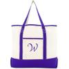 imageDALIX Womens Canvas Tote Bag Shoulder Bags Open Top Purple Monogram AZW