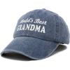 imageDALIX Worlds Best Grandma Hat Gift Washed Cotton Cap GiftWashed Denim Navy Blue