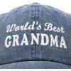 imageDALIX Worlds Best Grandma Hat Gift Washed Cotton Cap GiftWashed Denim Navy Blue