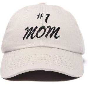 imageDALIX 1 Mom Hat Number One Embroidered Baseball CapBeige