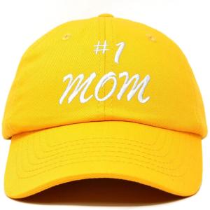 imageDALIX 1 Mom Hat Number One Embroidered Baseball CapGold