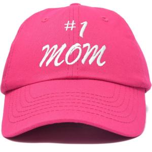 imageDALIX 1 Mom Hat Number One Embroidered Baseball CapHot Pink