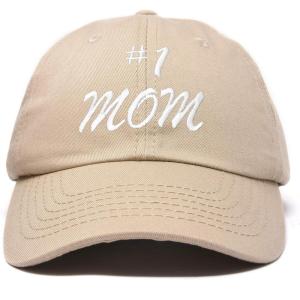 imageDALIX 1 Mom Hat Number One Embroidered Baseball CapKhaki