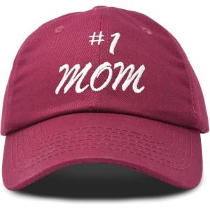 imageDALIX 1 Mom Hat Number One Embroidered Baseball CapMaroon