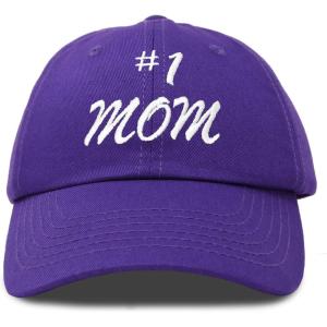 imageDALIX 1 Mom Hat Number One Embroidered Baseball CapPurple