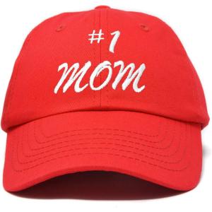 imageDALIX 1 Mom Hat Number One Embroidered Baseball CapRed