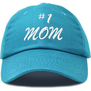 imageDALIX 1 Mom Hat Number One Embroidered Baseball CapTeal