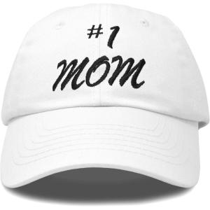 imageDALIX 1 Mom Hat Number One Embroidered Baseball CapWhite