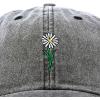 imageDALIX Embroidered Daisy Dad Cap Cotton Baseball Hat WomenWashed Black