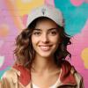 imageDALIX Embroidered Daisy Dad Cap Cotton Baseball Hat WomenWashed Stone White
