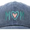 imageDALIX Embroidered Heart Mom Cotton Dad Hat Women GiftWashed Navy Blue
