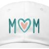 imageDALIX Embroidered Heart Mom Cotton Dad Hat Women GiftWhite