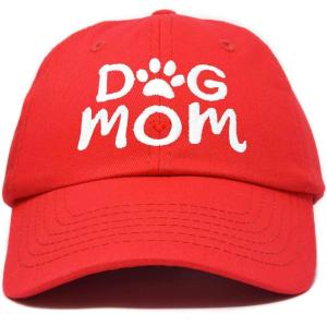 imageDALIX Dog Mom Baseball Cap Womens Hats Dad HatRed