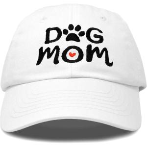 imageDALIX Dog Mom Baseball Cap Womens Hats Dad HatWhite