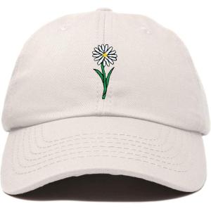 imageDALIX Embroidered Daisy Dad Cap Cotton Baseball Hat WomenBeige