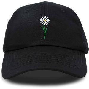 imageDALIX Embroidered Daisy Dad Cap Cotton Baseball Hat WomenBlack