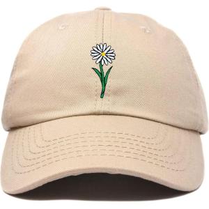 imageDALIX Embroidered Daisy Dad Cap Cotton Baseball Hat WomenKhaki