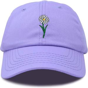 imageDALIX Embroidered Daisy Dad Cap Cotton Baseball Hat WomenLavender