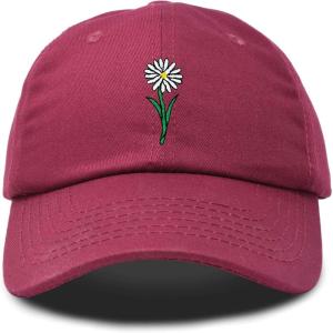 imageDALIX Embroidered Daisy Dad Cap Cotton Baseball Hat WomenMaroon