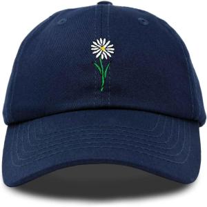 imageDALIX Embroidered Daisy Dad Cap Cotton Baseball Hat WomenNavy Blue