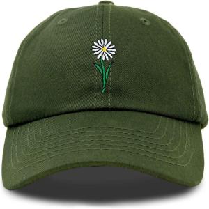 imageDALIX Embroidered Daisy Dad Cap Cotton Baseball Hat WomenOlive
