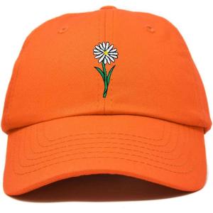 imageDALIX Embroidered Daisy Dad Cap Cotton Baseball Hat WomenOrange
