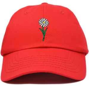 imageDALIX Embroidered Daisy Dad Cap Cotton Baseball Hat WomenRed