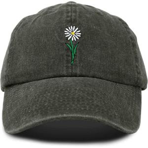 imageDALIX Embroidered Daisy Dad Cap Cotton Baseball Hat WomenWashed Gray