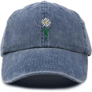 imageDALIX Embroidered Daisy Dad Cap Cotton Baseball Hat WomenWashed Navy Blue