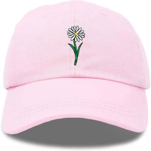 imageDALIX Embroidered Daisy Dad Cap Cotton Baseball Hat WomenWashed Pink