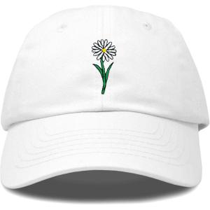 imageDALIX Embroidered Daisy Dad Cap Cotton Baseball Hat WomenWhite