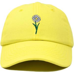 imageDALIX Embroidered Daisy Dad Cap Cotton Baseball Hat WomenYellow