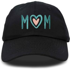 imageDALIX Embroidered Heart Mom Cotton Dad Hat Women GiftBlack