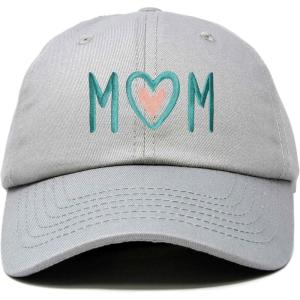 imageDALIX Embroidered Heart Mom Cotton Dad Hat Women GiftGray