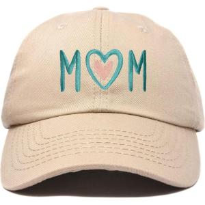 imageDALIX Embroidered Heart Mom Cotton Dad Hat Women GiftKhaki