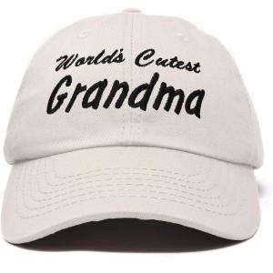 imageDALIX Worlds Cutest Grandma Hat Gift Embroidered Cotton CapBeige