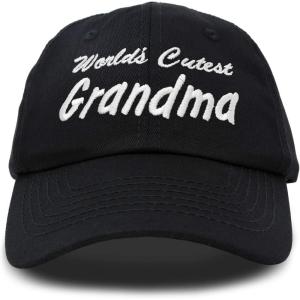 imageDALIX Worlds Cutest Grandma Hat Gift Embroidered Cotton CapBlack