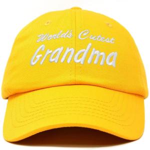 imageDALIX Worlds Cutest Grandma Hat Gift Embroidered Cotton CapGold