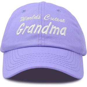 imageDALIX Worlds Cutest Grandma Hat Gift Embroidered Cotton CapLavender