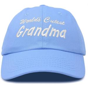 imageDALIX Worlds Cutest Grandma Hat Gift Embroidered Cotton CapLight Blue