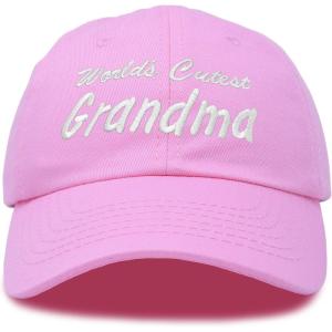 imageDALIX Worlds Cutest Grandma Hat Gift Embroidered Cotton CapLight Pink