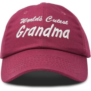 imageDALIX Worlds Cutest Grandma Hat Gift Embroidered Cotton CapMaroon