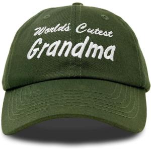imageDALIX Worlds Cutest Grandma Hat Gift Embroidered Cotton CapOlive