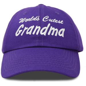 imageDALIX Worlds Cutest Grandma Hat Gift Embroidered Cotton CapPurple