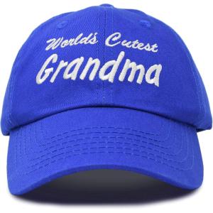 imageDALIX Worlds Cutest Grandma Hat Gift Embroidered Cotton CapRoyal Blue