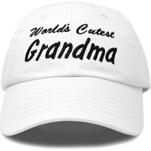 imageDALIX Worlds Cutest Grandma Hat Gift Embroidered Cotton CapWhite