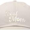 imageDALIX Embroidered Best Mom Daisy Cotton Dad Hat Women GiftBeige
