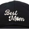 imageDALIX Embroidered Best Mom Daisy Cotton Dad Hat Women GiftBlack